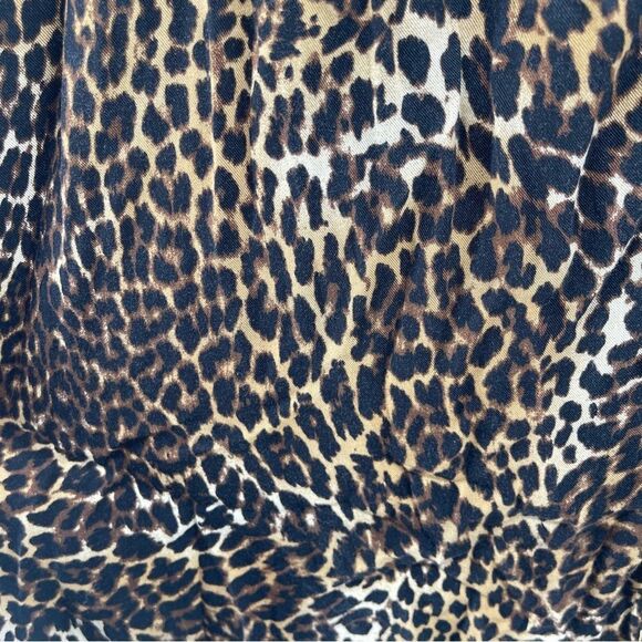 Zara Z1975 Leopard Print Babydoll Dress Women’s Small Button Front Long Sleeve - Picture 7 of 13